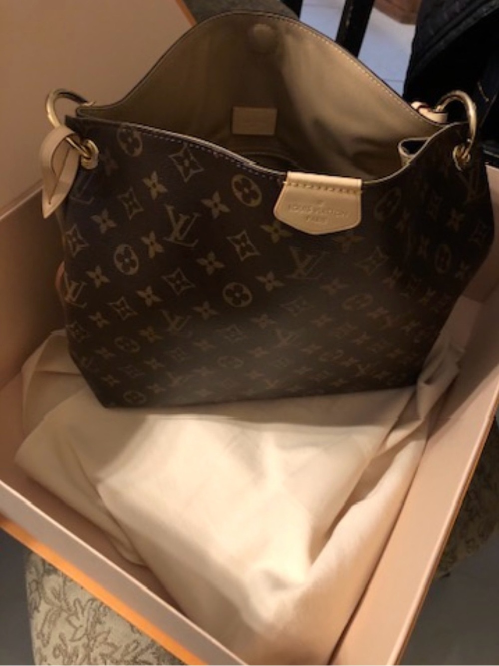 Louis Vuitton Monogram Canvas Hobo Shoulder Bag in Brown! Graceful PM. - Picture 2 of 3